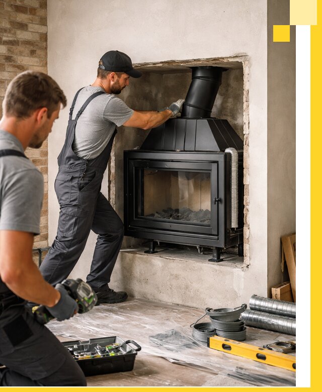 Установка каминных топок в Гукове: монтаж, подключение