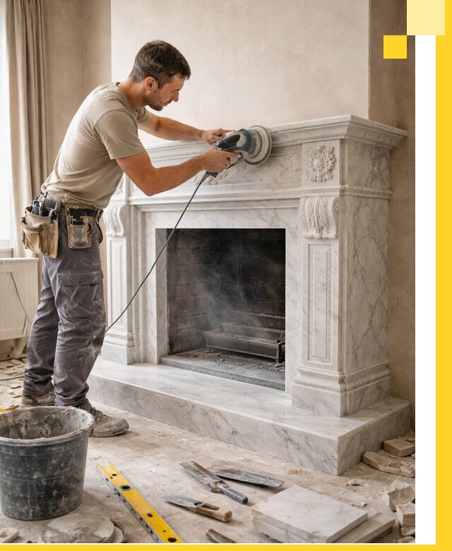 Изготовление и установка мраморных каминов в Гукове под ключ