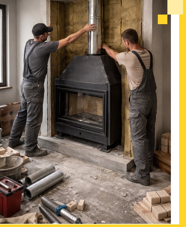 Изготовление и монтаж закрытых каминов в Гукове под ключ