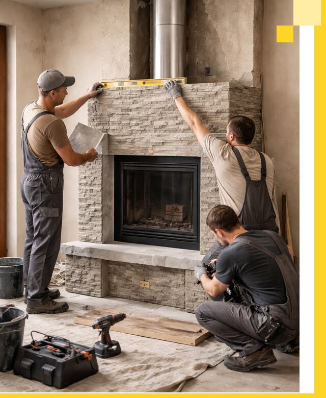 Профессиональный монтаж каминов под ключ в Гукове для дома