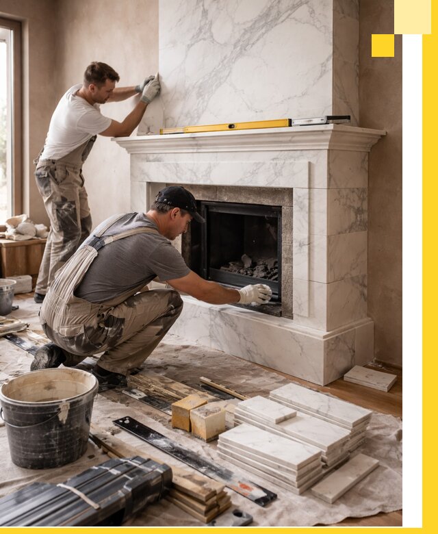 Отделка каминов в Гукове качественные облицовочные работы