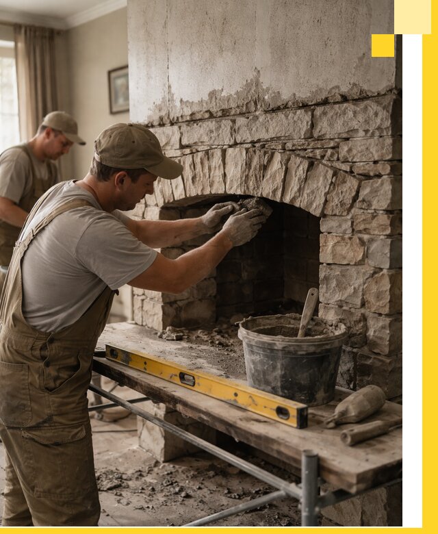 Изготовление каминов под ключ в Гукове, монтаж и отделка