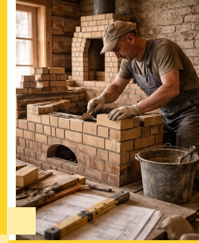 Кладка печей из кирпича в Гукове цены от 30798 р. - ЭриданГкв