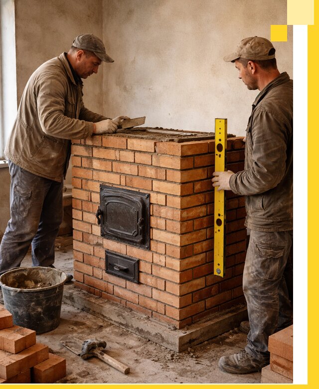 Отопительные печи под ключ в Гукове, установка и сборка