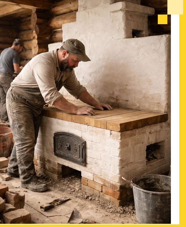 Проектирование и установка русской печи с лежанкой в Гукове