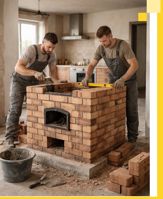 Установка и монтаж печей в частном доме в Гукове под ключ