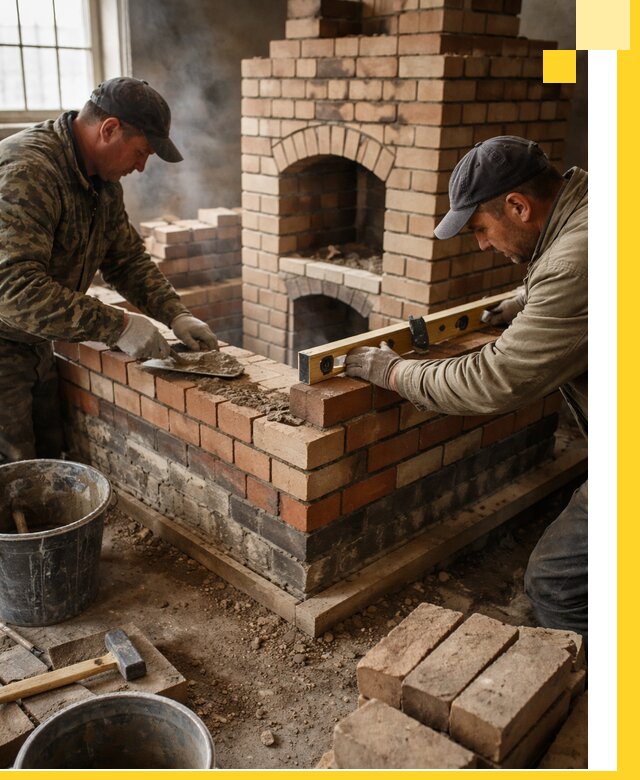 Изготовление и монтаж печей и каминов из кирпича в Гукове