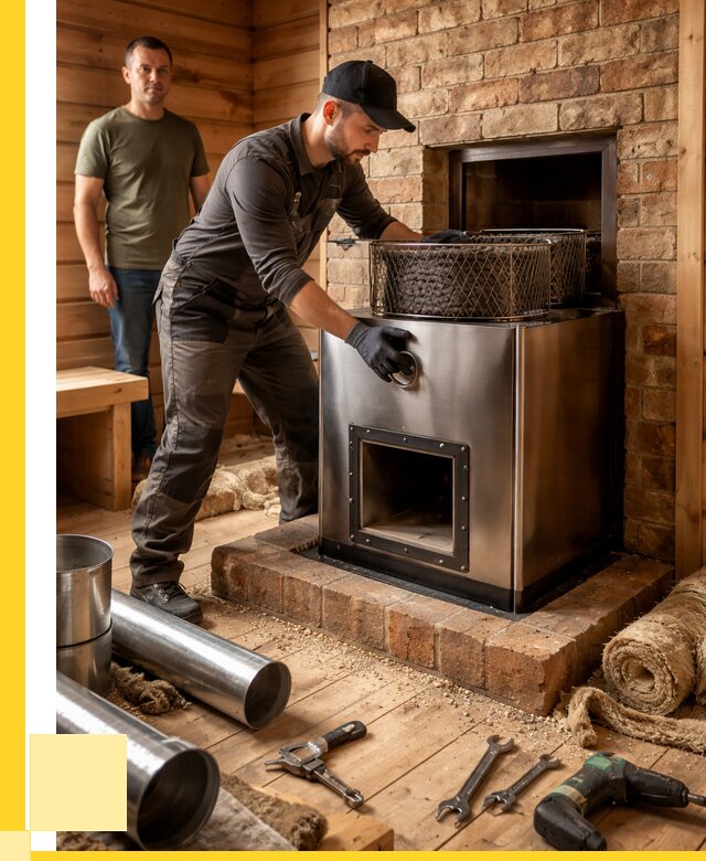 Монтаж банных печей под ключ в Гукове от 18479 р., ЭриданГкв