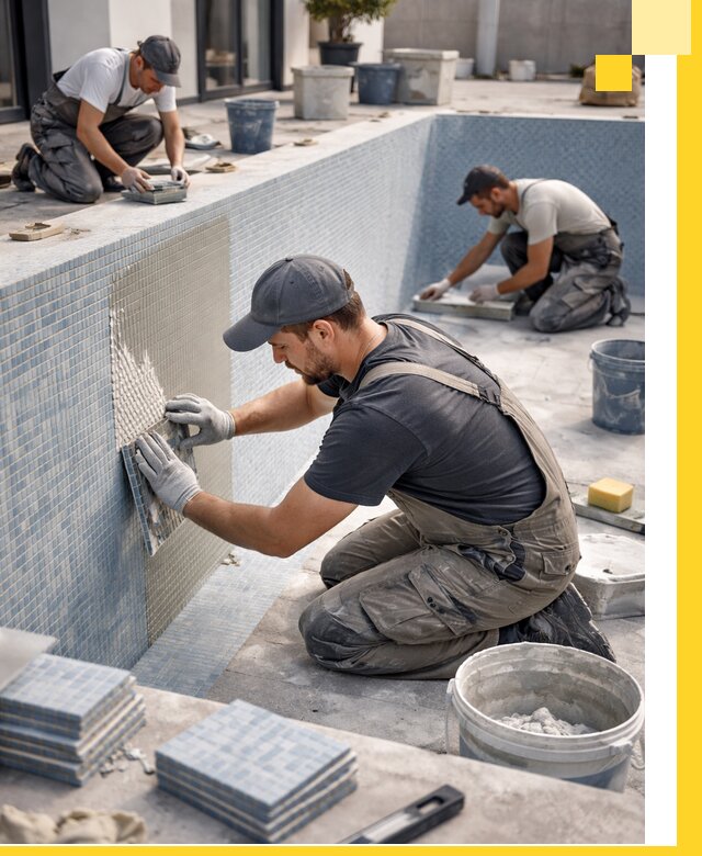 Облицовка бассейнов в Гукове плитка мозаика гидроизоляция