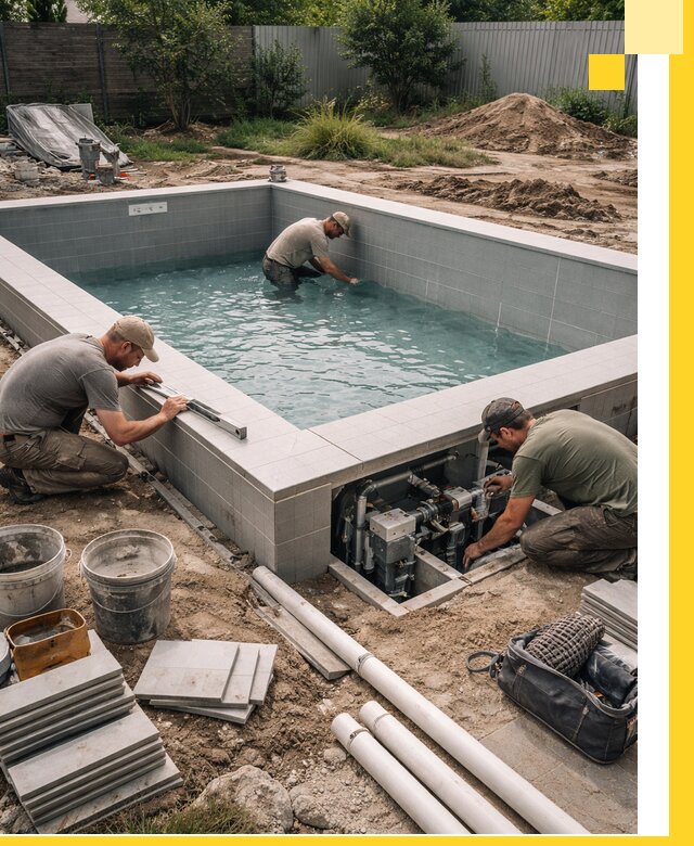 Строительство и монтаж бассейнов для дачи под ключ в Гукове