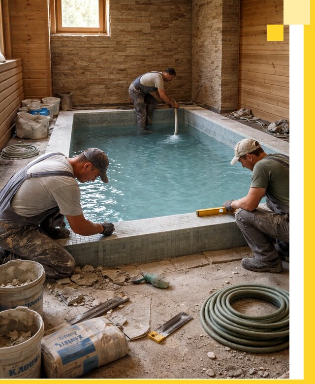 Проектирование и строительство бассейнов для бани в Гукове