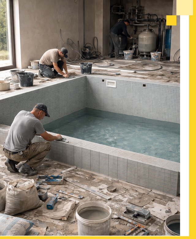 Строительство и монтаж бассейнов в помещении в Гукове