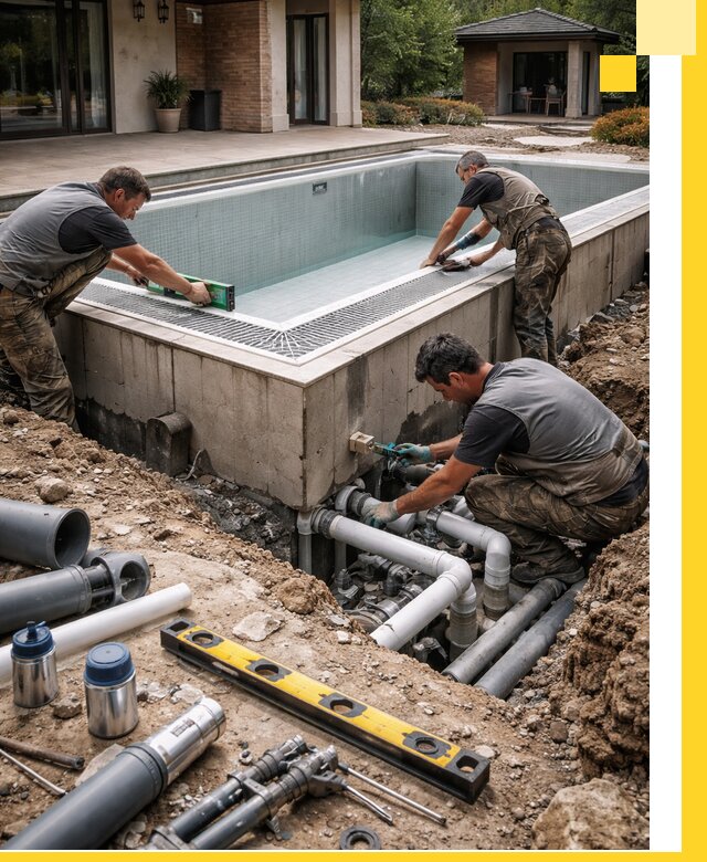 Строительство переливных бассейнов в Гукове под ключ