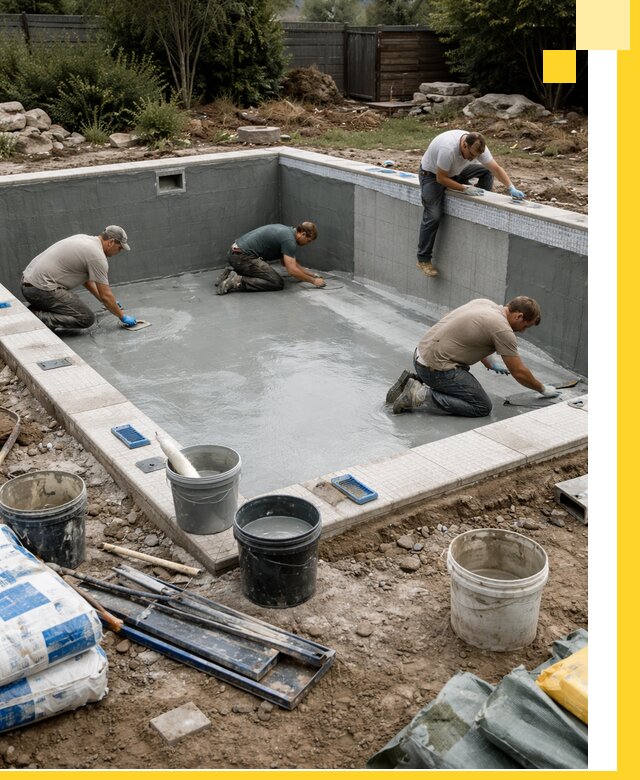 Изготовление и монтаж чаши бассейна под ключ в Гукове