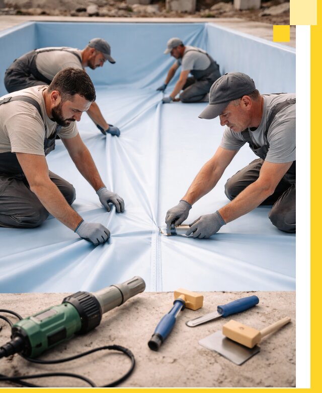 ПВХ пленка для бассейнов с монтажом и гарантией в Гукове