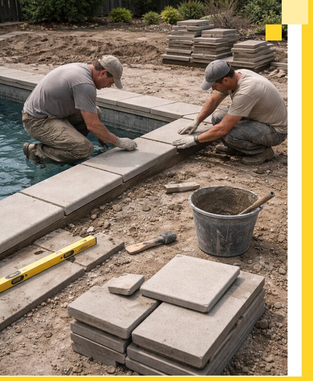 Установка и изготовление копингового камня для бассейнов в Гукове