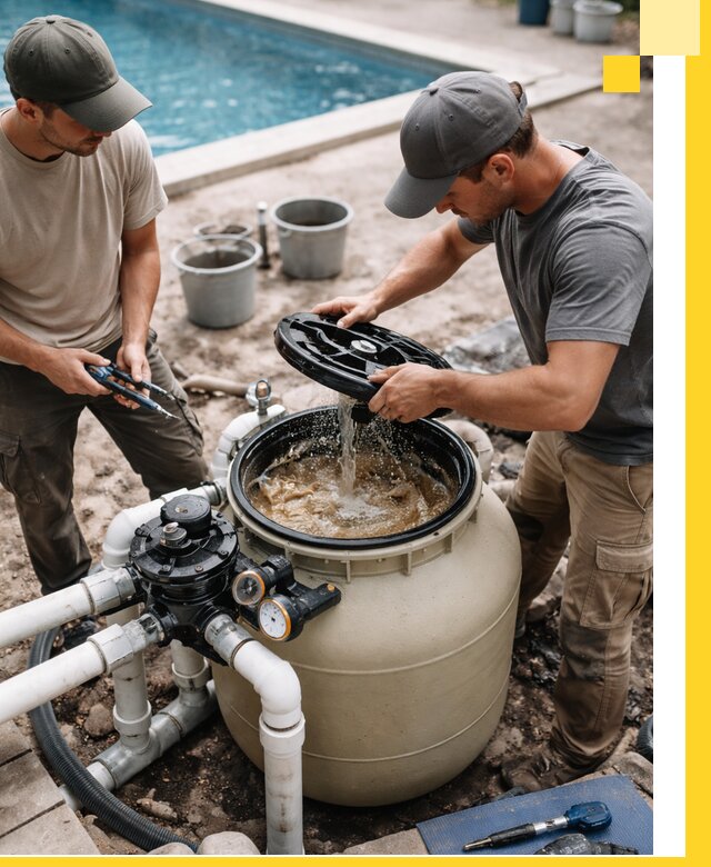 Установка и обслуживание песочных фильтров для бассейнов в Гукове