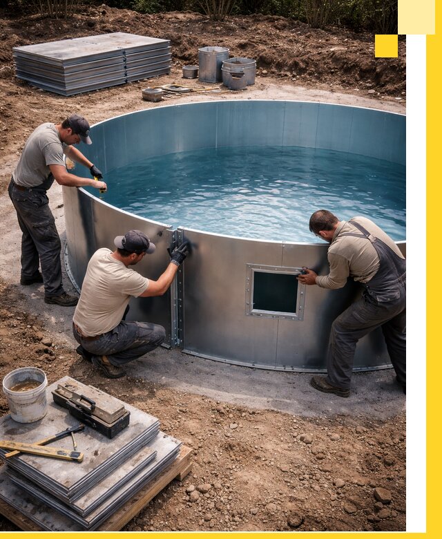 Круглые бассейны под ключ в Гукове проектирование и монтаж