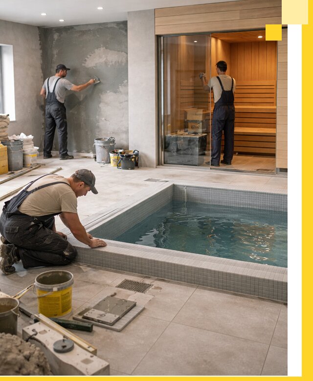 Проектирование и строительство сауны с бассейном в Гукове