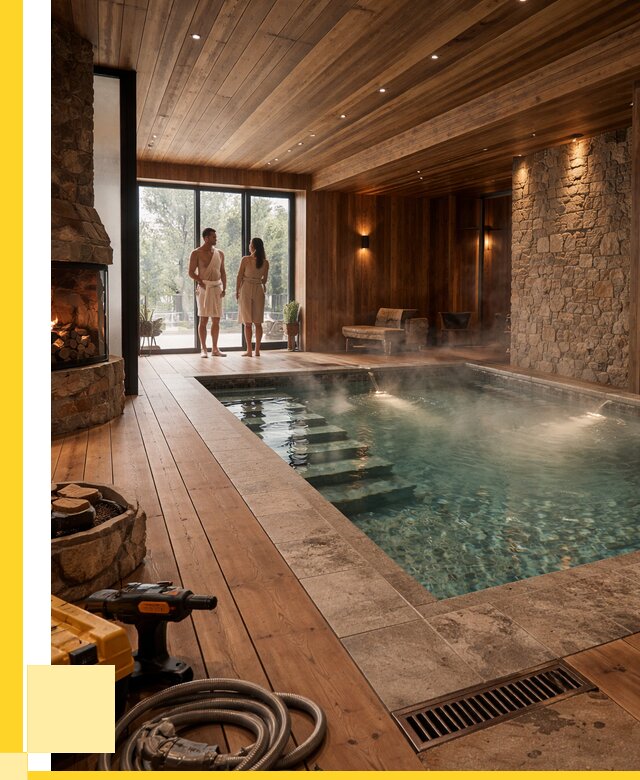 Проекты бань с бассейном под ключ в Гукове от 76995 р., ЭриданГкв