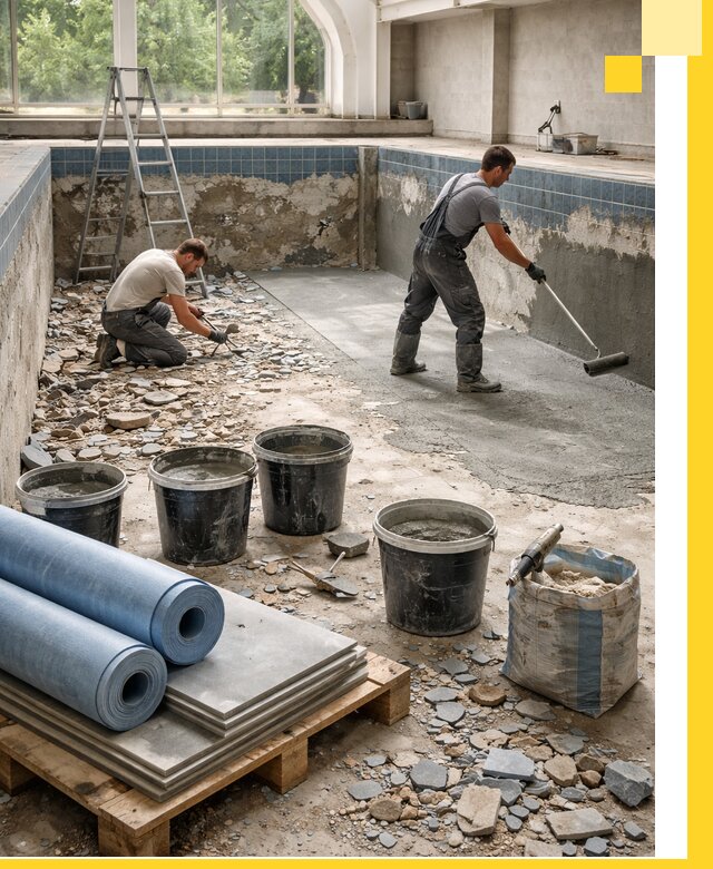 Реконструкция бассейнов в Гукове: ремонт, гидроизоляция