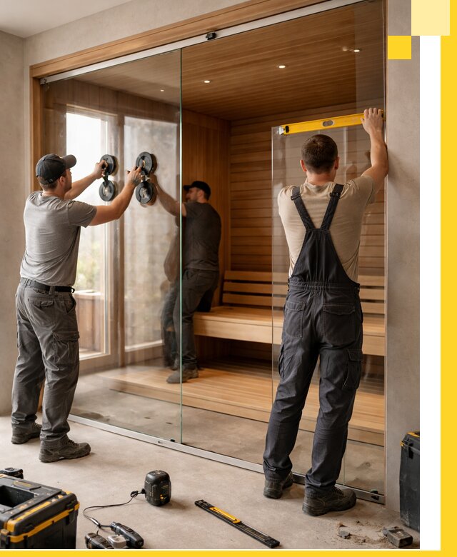 Производство и монтаж стеклянных саун под ключ в Гукове