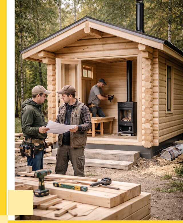 Монтаж бань под ключ в Гукове — от 205320 р. | ЭриданГкв