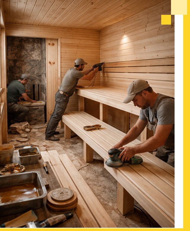 Профессиональная отделка бань в Гукове под ключ, с гарантией