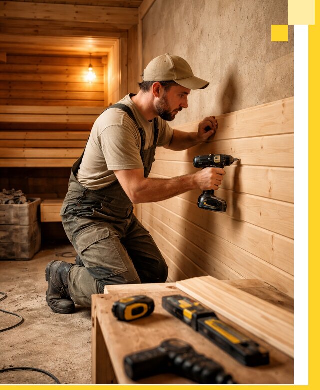 Профессиональная внутренняя отделка бани в Гукове под ключ