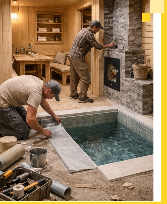 Строительство бань с комнатой отдыха под ключ в Гукове