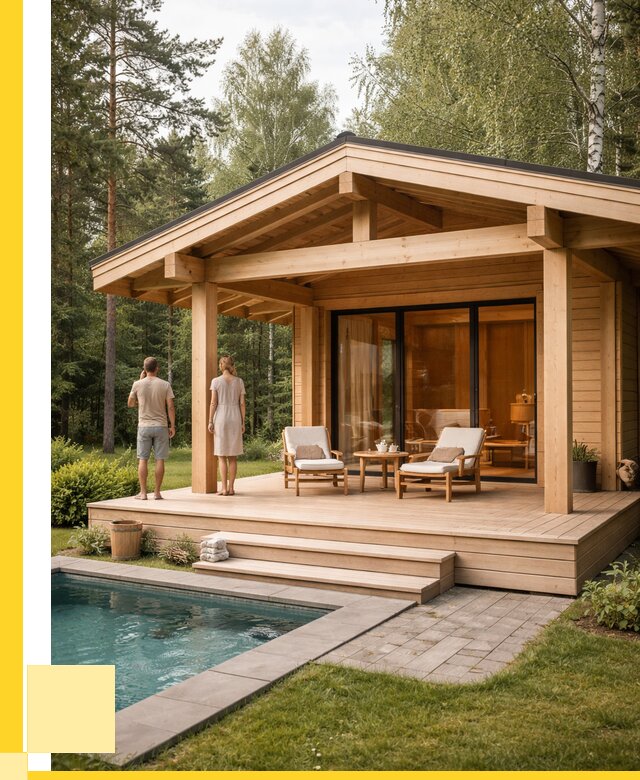 Бани с террасой под ключ в Гукове от 615960 р. | ЭриданГкв