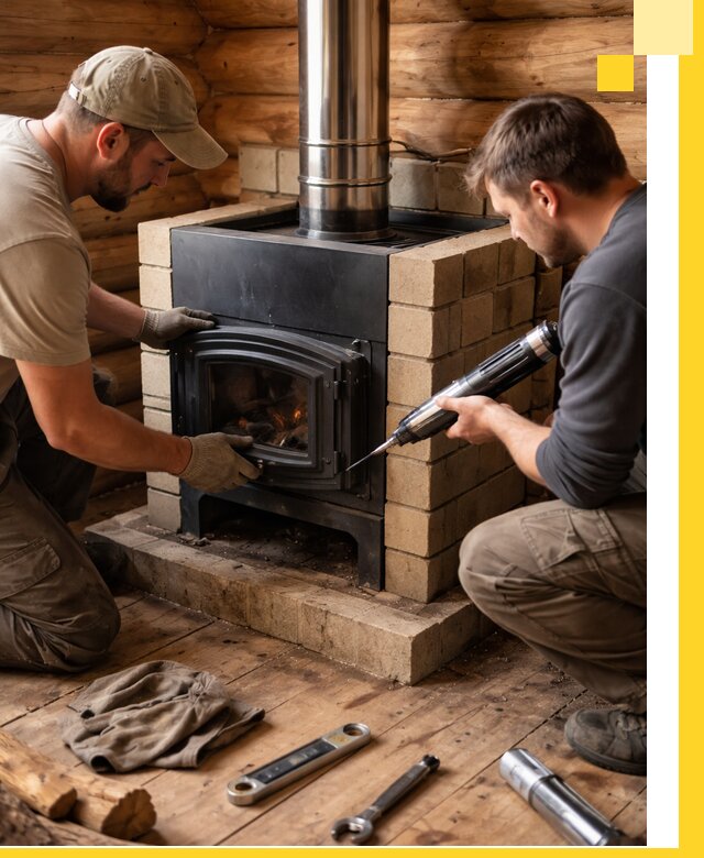 Монтаж и установка печи в бане под ключ с гарантией в Гукове