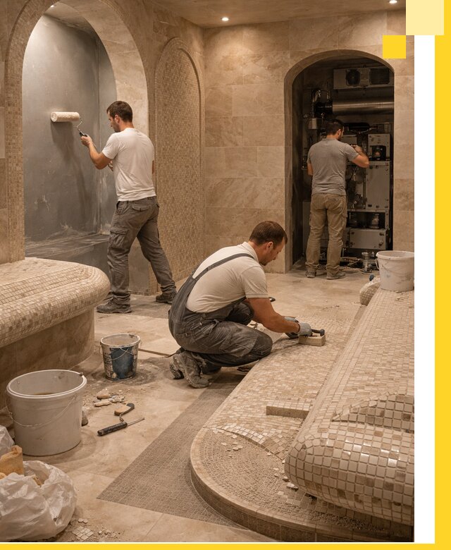 Строительство бани с хамамом и бассейном под ключ в Гукове