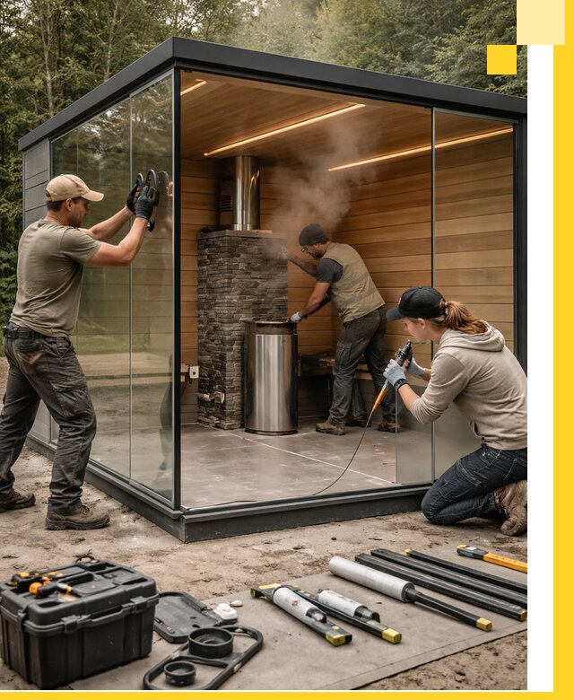 Проектирование и строительство стеклянных бань в Гукове