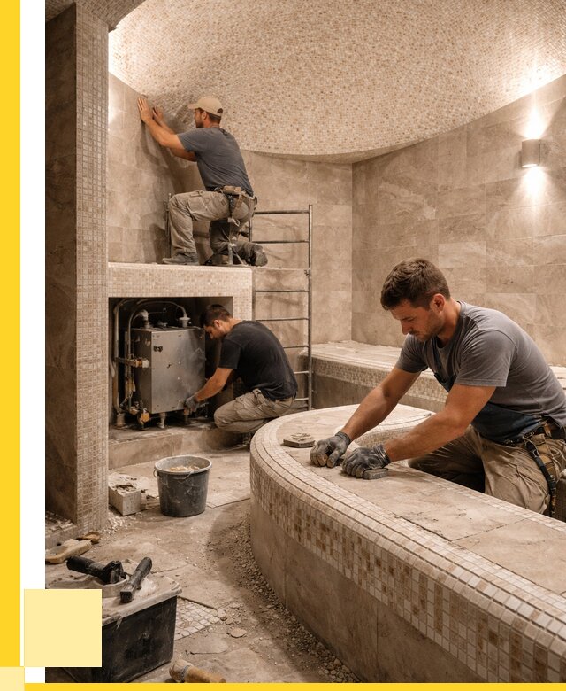 Монтаж хамамов под ключ в Гукове от 256650 р. ЭриданГкв