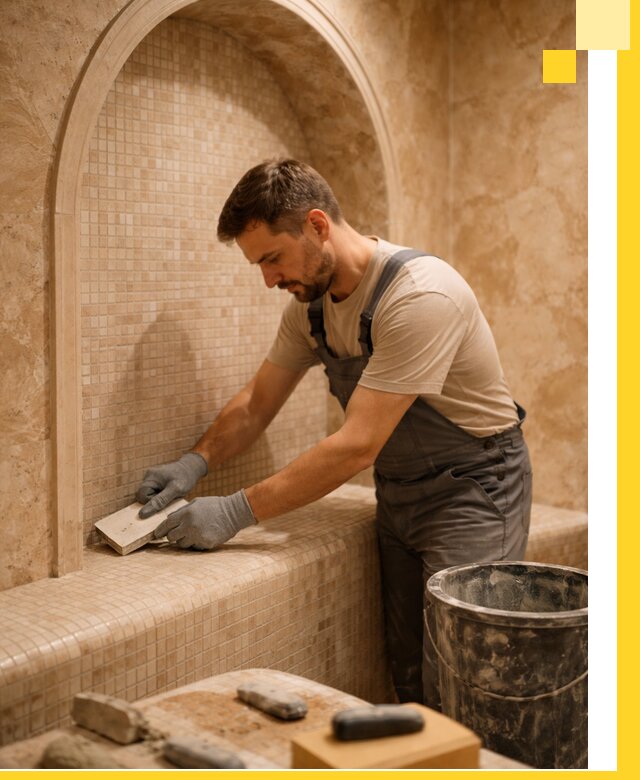 Профессиональная отделка хамамов с мозаикой под ключ в Гукове