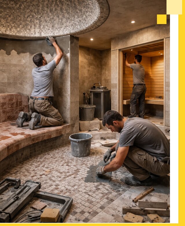 Проект и строительство хамама бани и сауны под ключ в Гукове